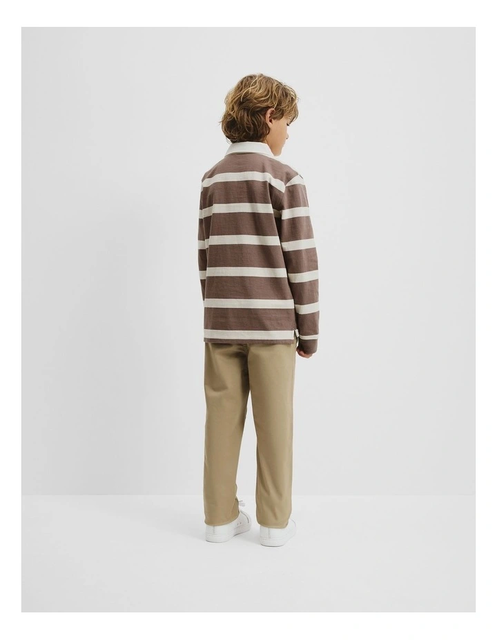 Organically Grown Cotton Stripe Rugby Top in Chocolate Stripe image 3