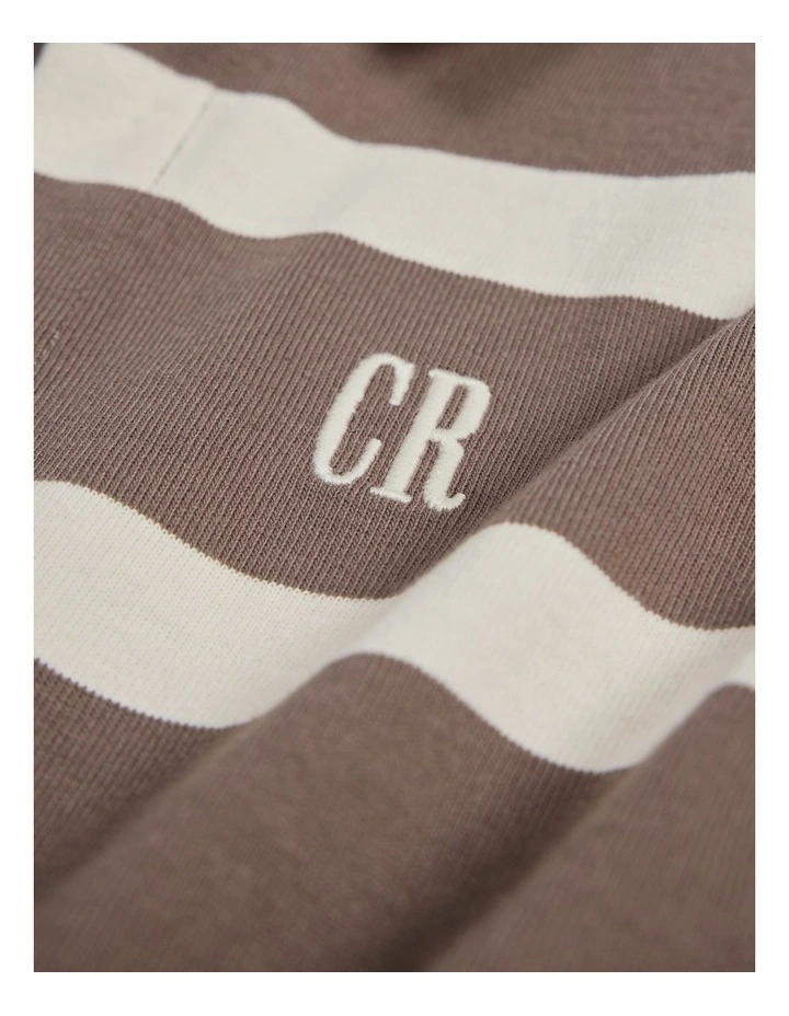 Organically Grown Cotton Stripe Rugby Top in Chocolate Stripe image 5