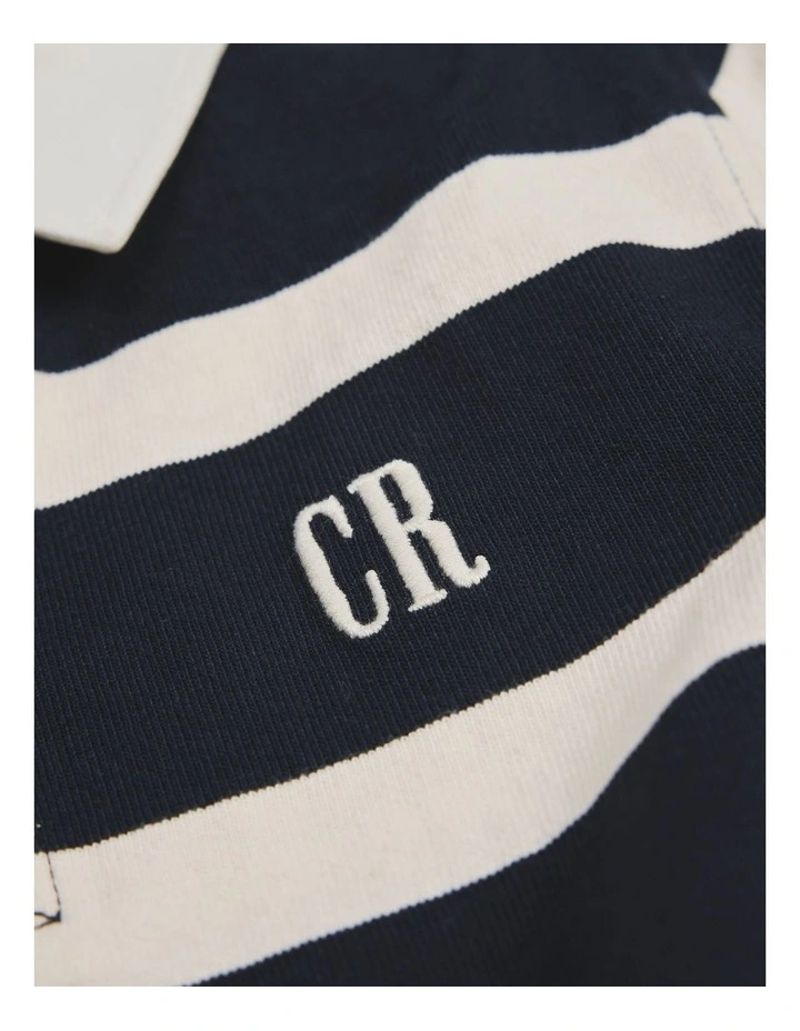 Organically Grown Cotton Stripe Rugby Top in Navy Stripe image 5