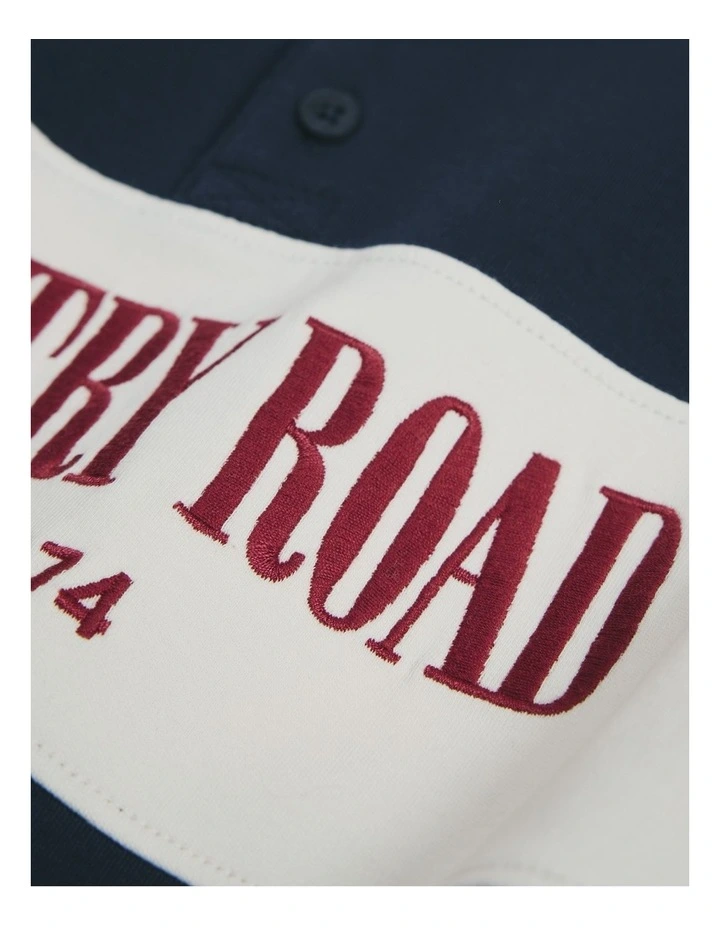 Organically Grown Cotton Stripe Rugby Top in Navy image 5