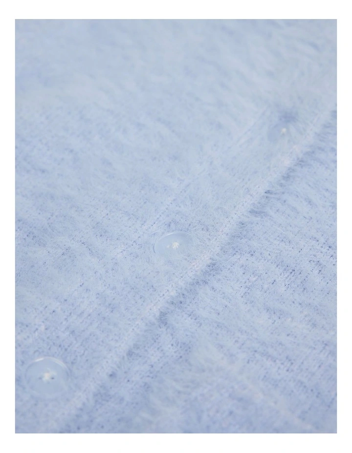 Fluffy Knit Cardigan in Bluebell image 5
