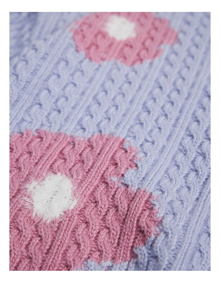 Cable Floral Knit in Bluebell image 5