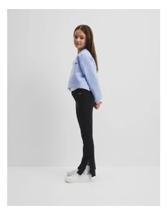 Organically Grown Cotton Blend Flare Tech Pant in Black