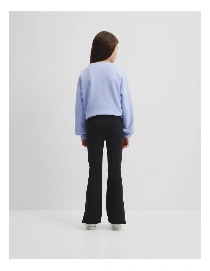 Organically Grown Cotton Blend Flare Tech Pant in Black image 3