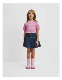 Denim Skirt in Dark Indigo