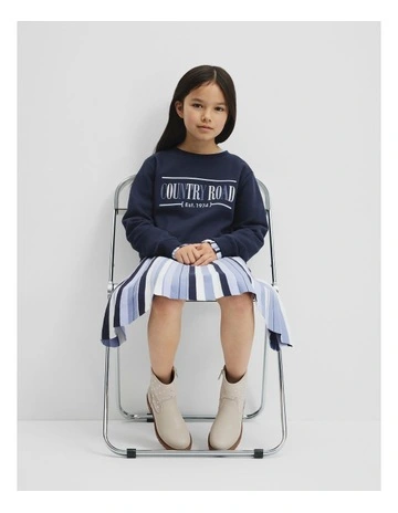 Verified Australian Cotton Heritage Sweat in Navy Multi