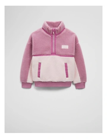 Splice Sherpa Sweat in Pink Multi
