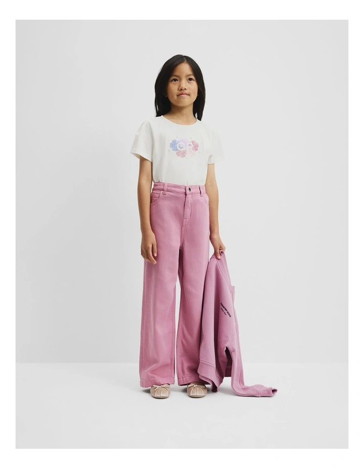 Cotton CR Frill T-Shirt in Marshmallow image 1
