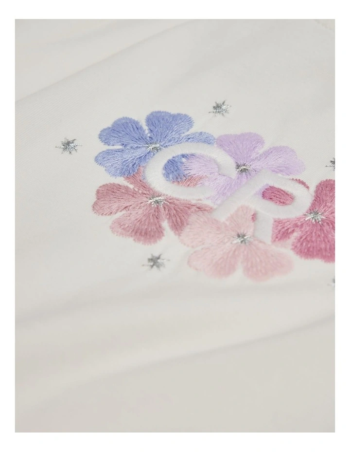 Cotton CR Frill T-Shirt in Marshmallow image 5