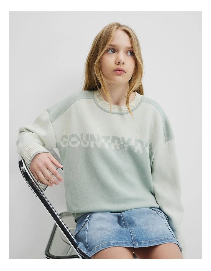Teen Organically Grown Cotton Blend Modern Logo Knit in 0 image 2