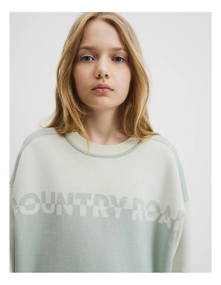 Teen Organically Grown Cotton Blend Modern Logo Knit in 0 image 3