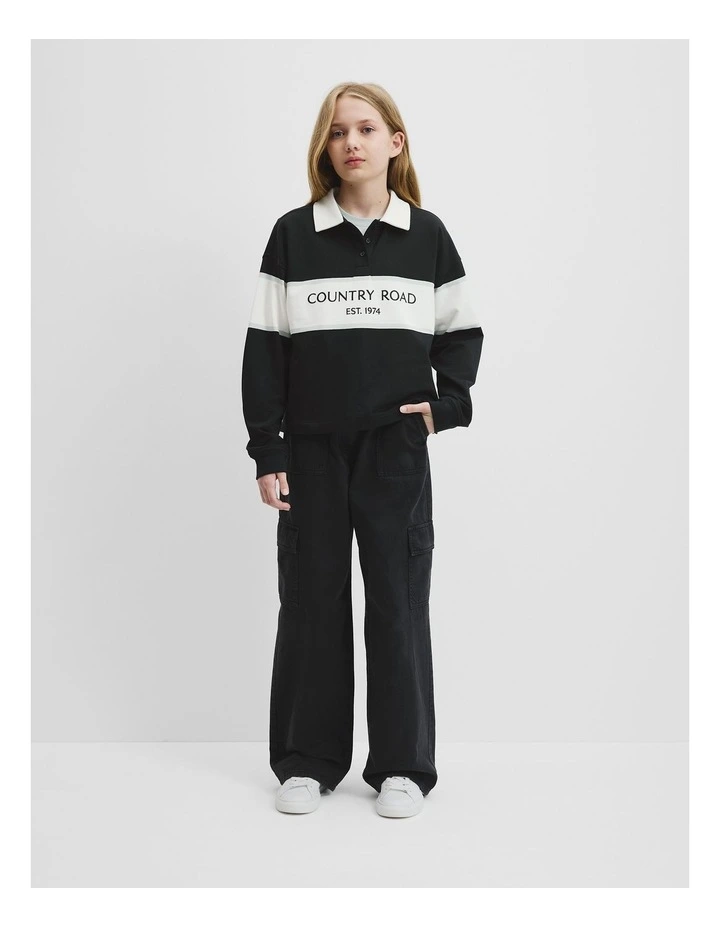 Teen Organically Grown Cotton Logo Crop Rugby in 0 image 1
