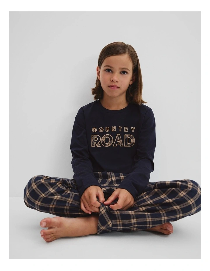 Australian Cotton Logo Pyjama Set in Navy image 2