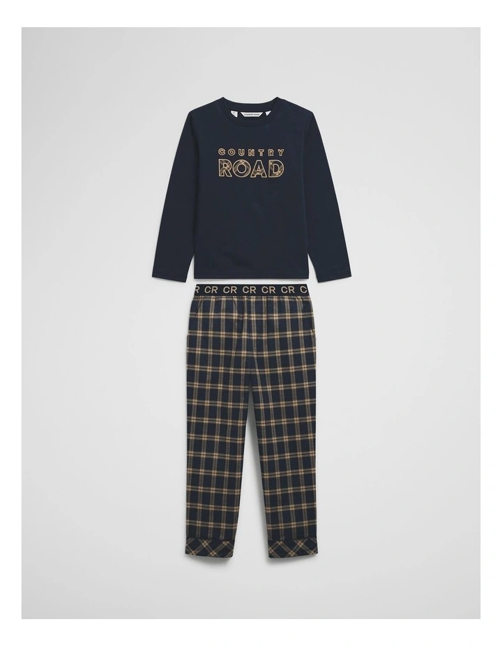 Australian Cotton Logo Pyjama Set in Navy image 5
