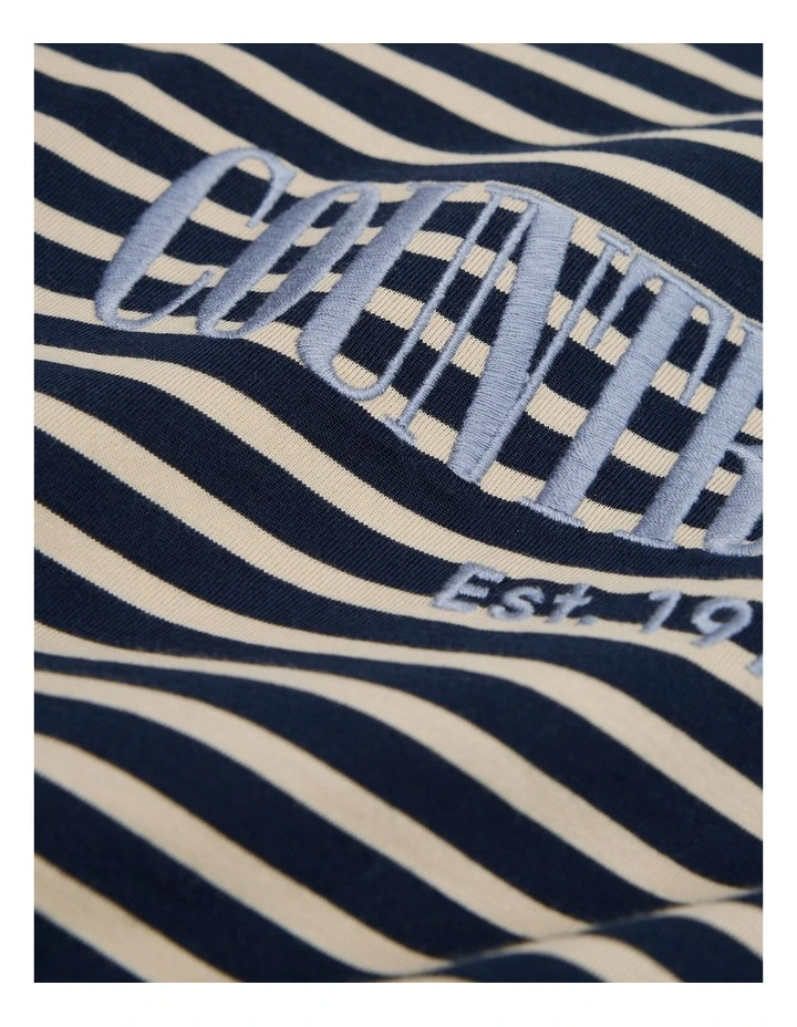 Long Sleeve Heritage T-shirt in Navy Stripe image 2