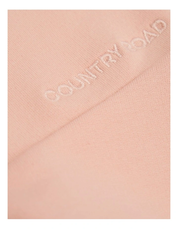 Embroidered Sweat Dress in Peach image 2