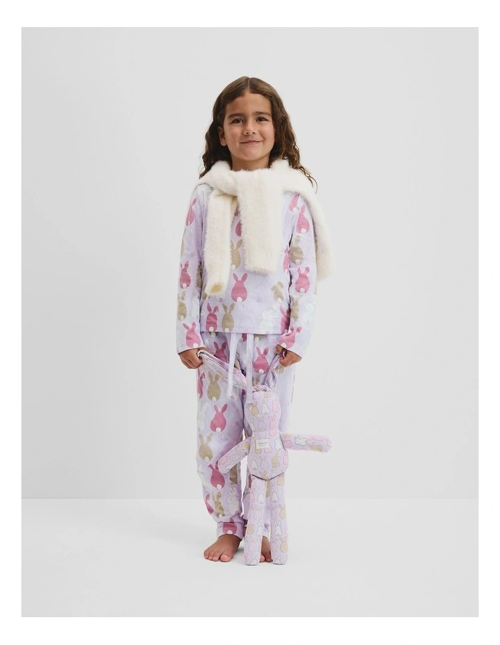 Australian Cotton Bunny Pyjama Set in Lilac Bunny image 1