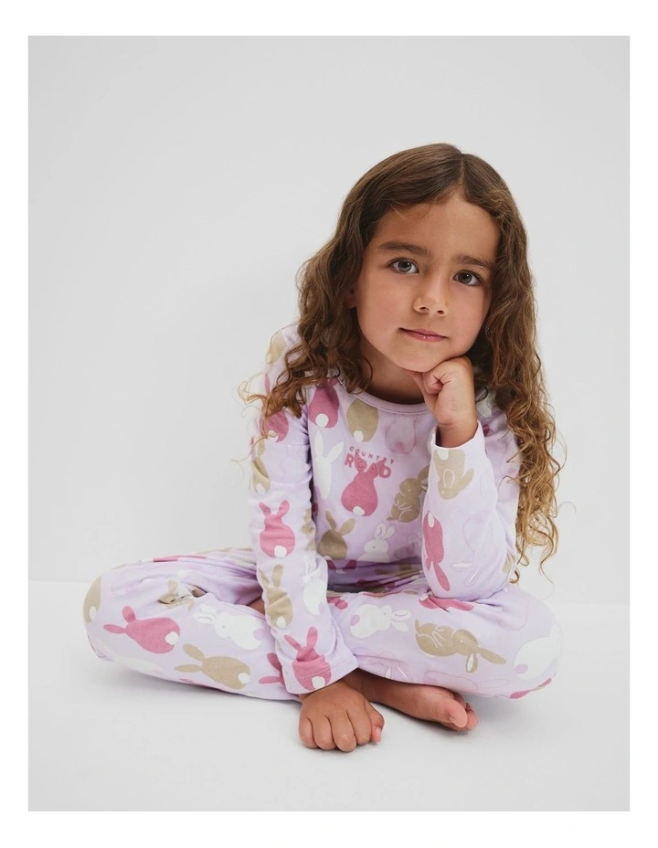 Australian Cotton Bunny Pyjama Set in Lilac Bunny image 2