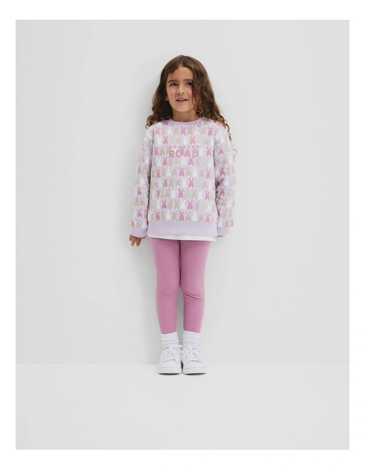 Australian Cotton Bunny Logo Sweat in Lilac Bunny image 1