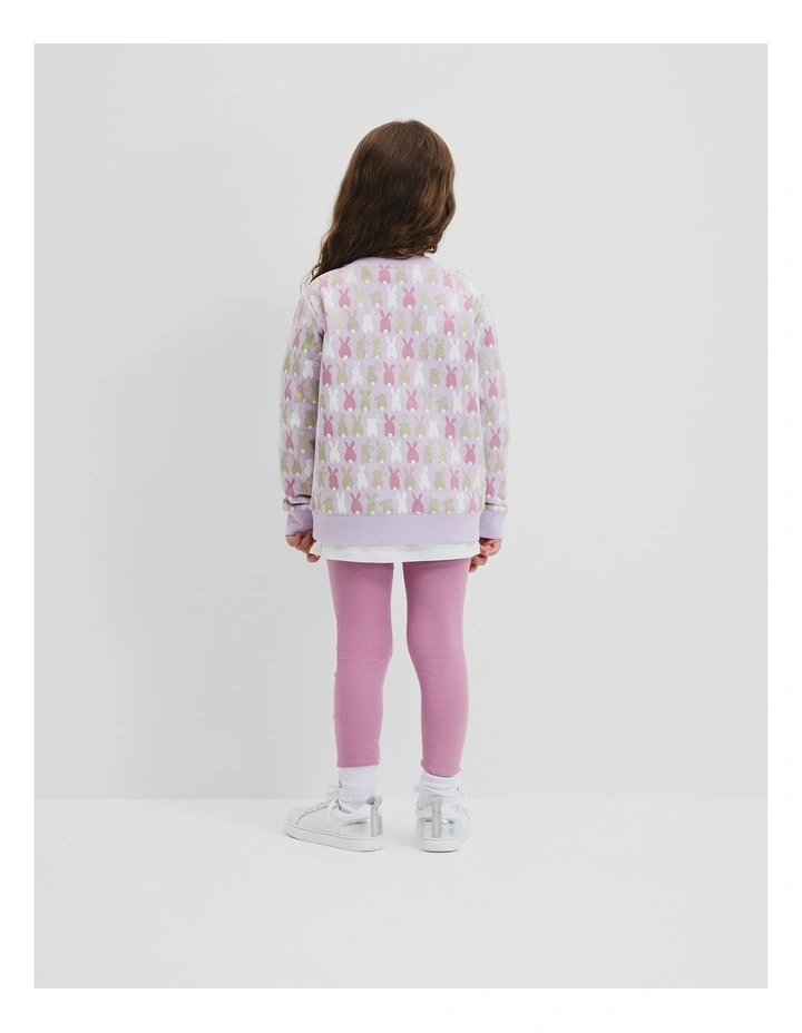 Australian Cotton Bunny Logo Sweat in Lilac Bunny image 3