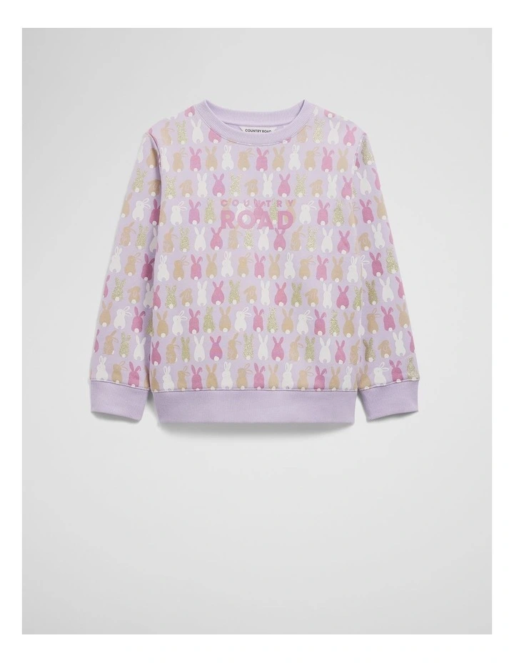 Australian Cotton Bunny Logo Sweat in Lilac Bunny image 4