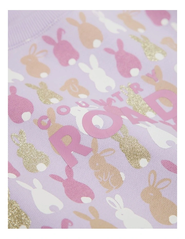 Australian Cotton Bunny Logo Sweat in Lilac Bunny image 5