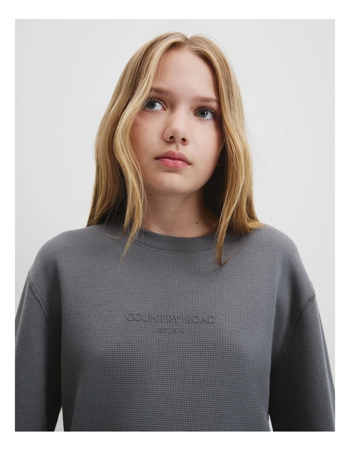 Teen Waffle Pyjama in Slate image 3