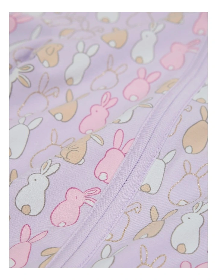 Organically Grown Cotton Bunny Jumpsuit in Lilac Bunny image 3