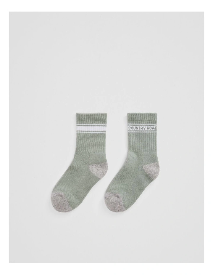 Organically Grown Cotton Blend Cr Sport Crew Sock in Fern image 1