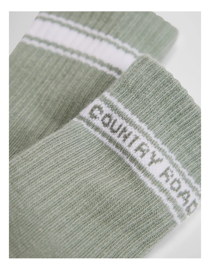 Organically Grown Cotton Blend Cr Sport Crew Sock in Fern image 2