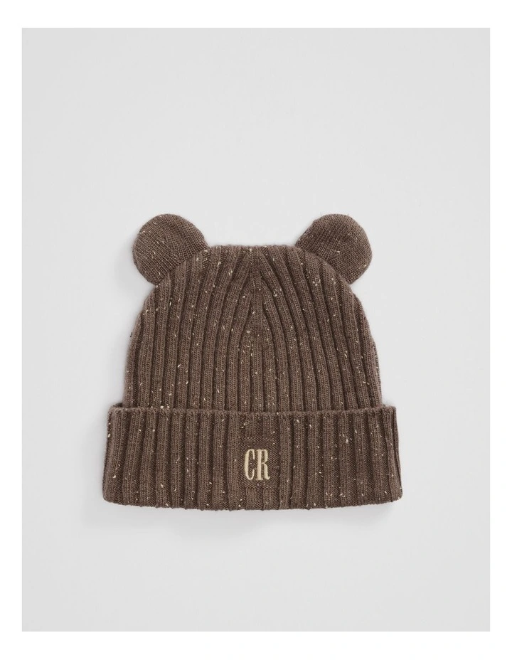 Bear Rib Beanie in Chocolate image 1