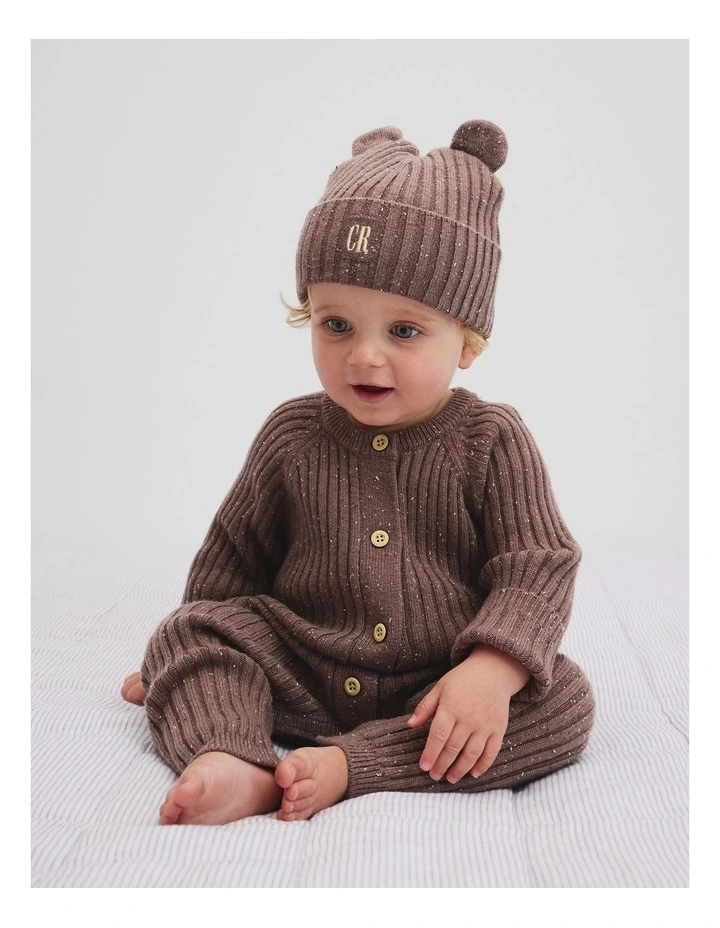 Bear Rib Beanie in Chocolate image 2