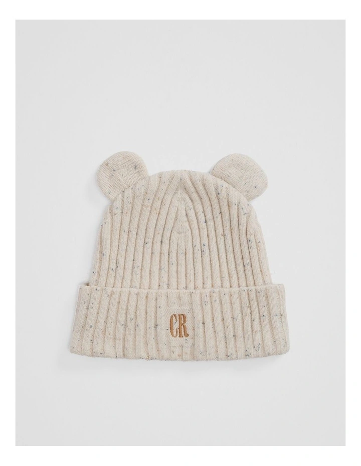 Bear Rib Beanie in Oyster image 1