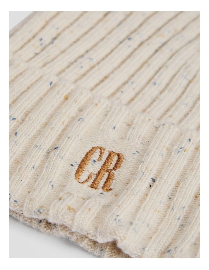 Bear Rib Beanie in Oyster image 3