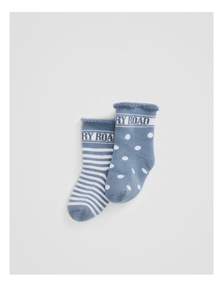Newborn Sock Pack Of 2 in Slate Blue image 1