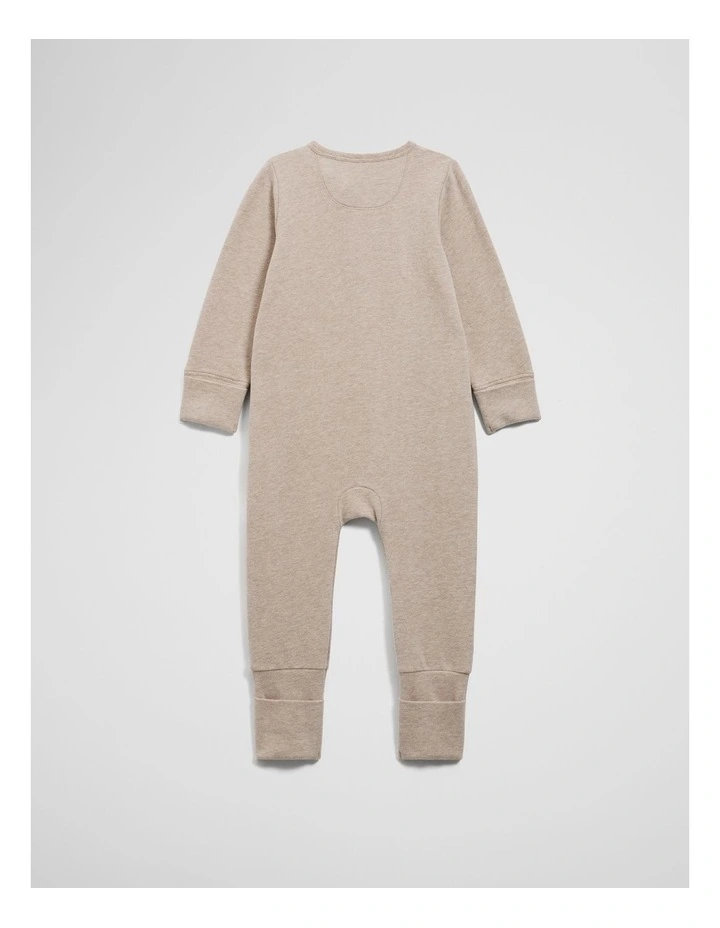 Logo Zip Jumpsuit in Mushroom Marle image 5