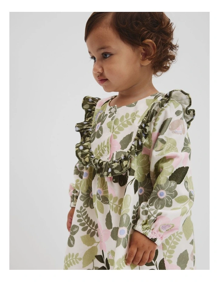 Cotton Blend Garden Frill Dress in Multi image 2