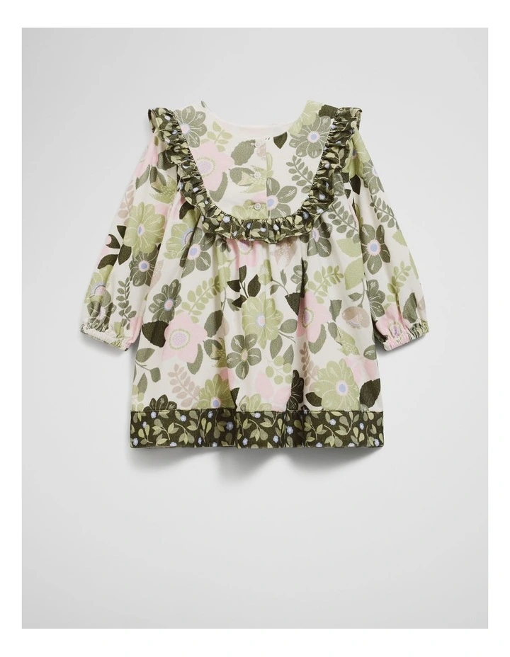Cotton Blend Garden Frill Dress in Multi image 4