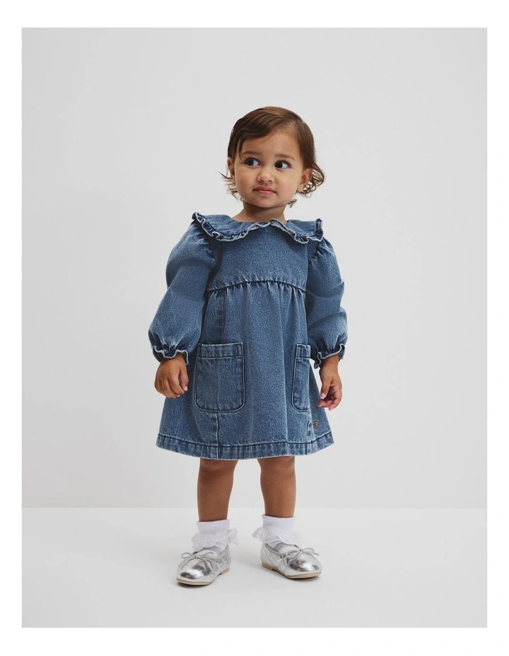 Denim Shirt Dress in Indigo image 1