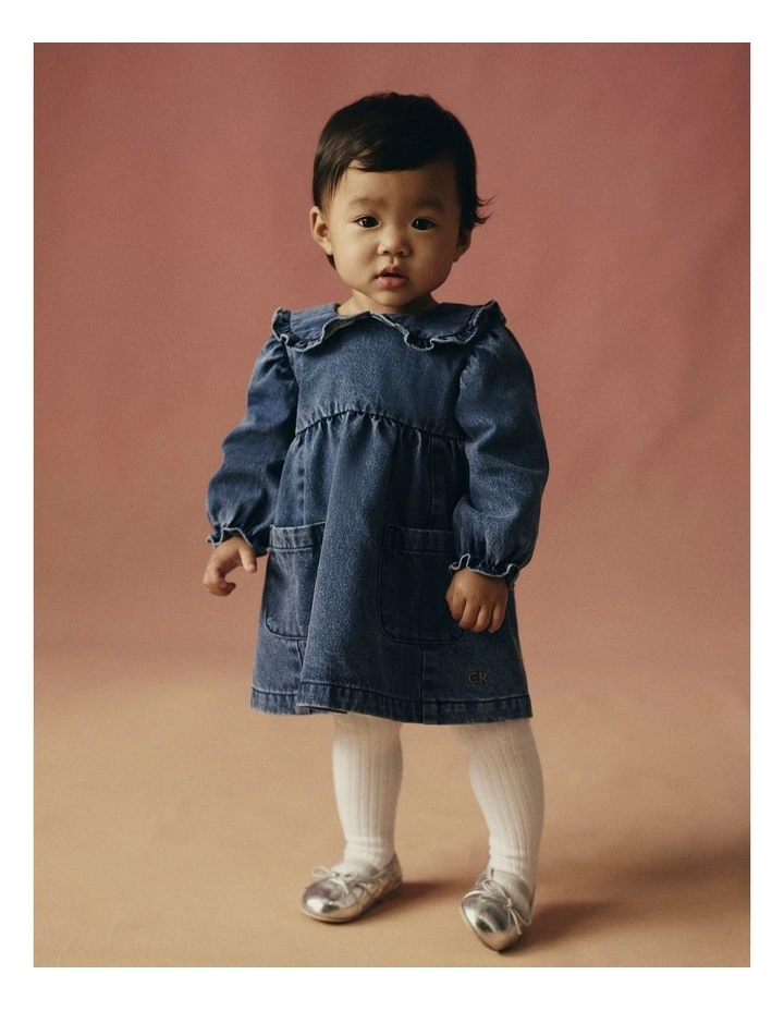 Denim Shirt Dress in Indigo image 2