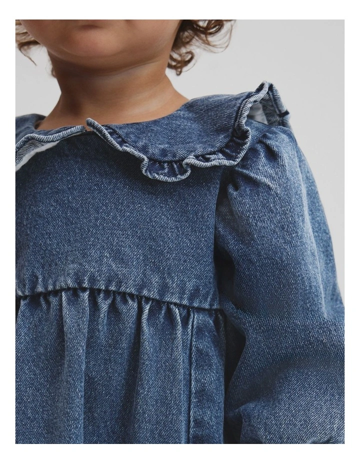 Denim Shirt Dress in Indigo image 3