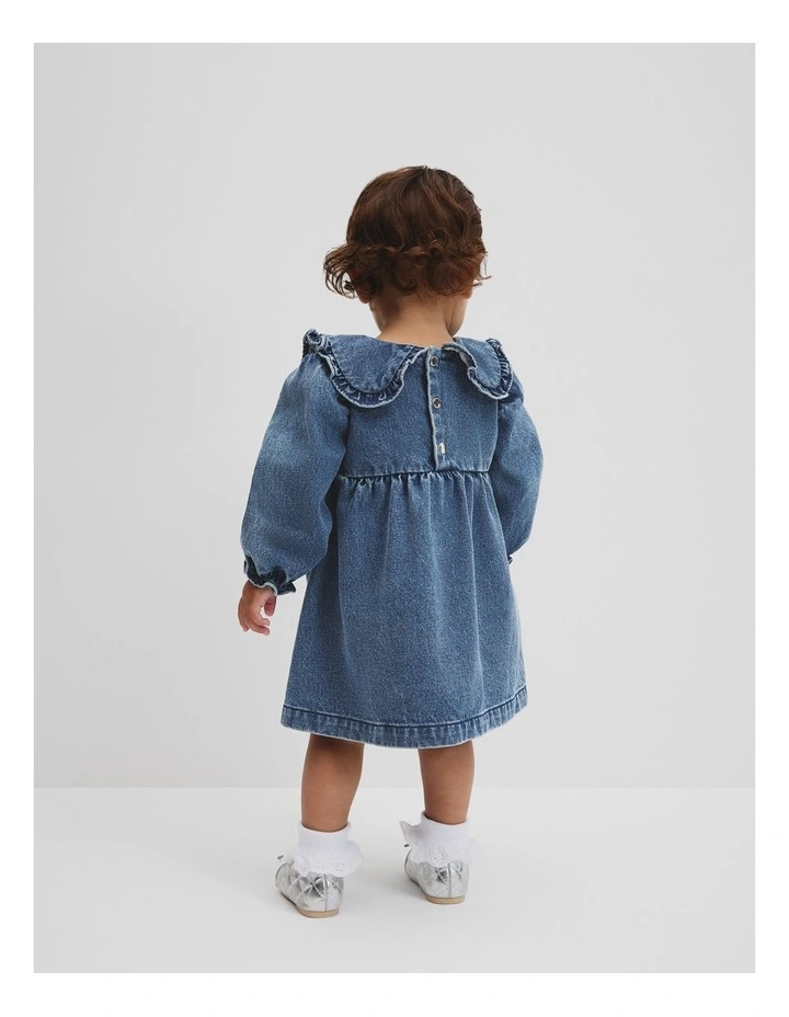 Denim Shirt Dress in Indigo image 4