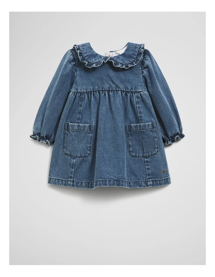 Denim Shirt Dress in Indigo image 5