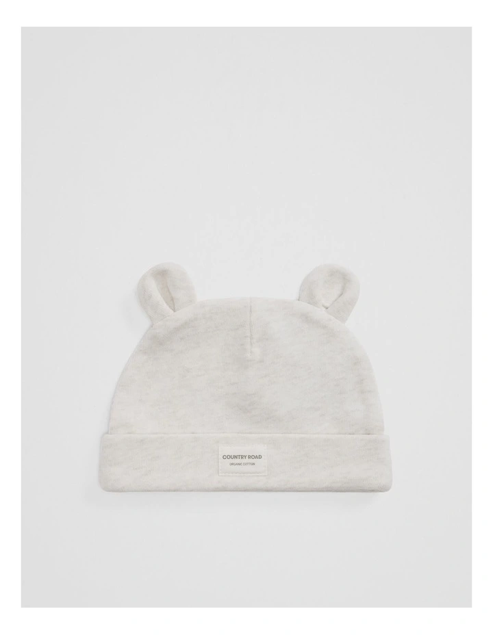 Newborn Beanie in Oatmeal Marle image 1