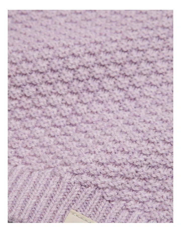 Organically Grown Cotton Blend Soft Textured Knit in Lilac Marle image 2