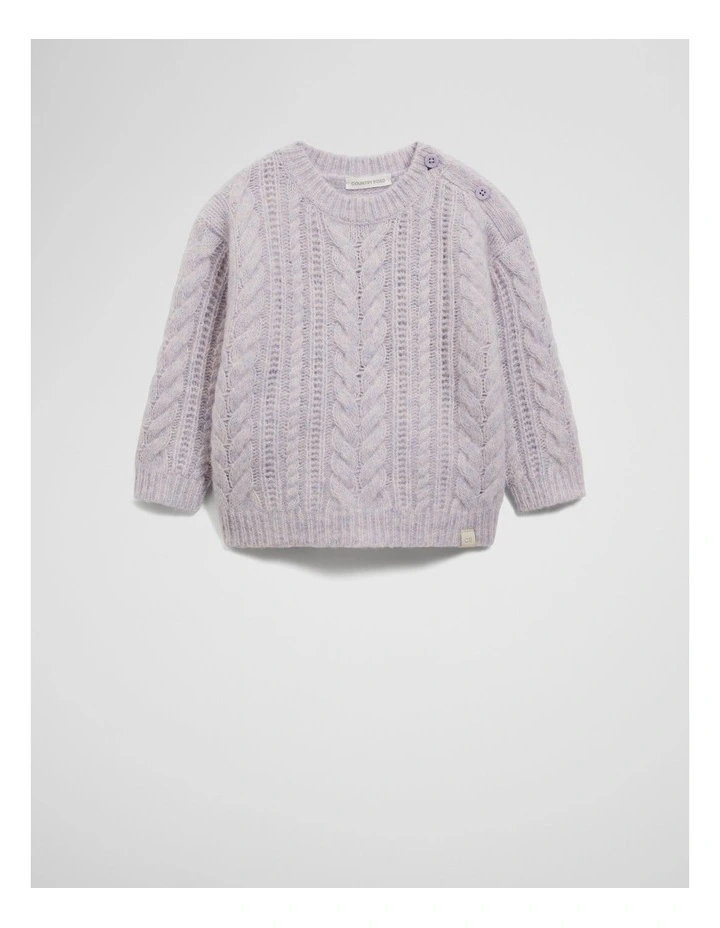 Organically Grown Cable Knit in Lavender Marle image 1