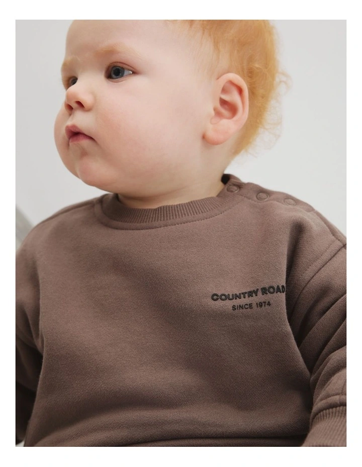 Australian Cotton Modern Sweat in Chocolate image 3