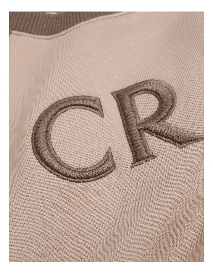 Cotton Logo Oversized Jumpsuit in Mushroom Multi image 4