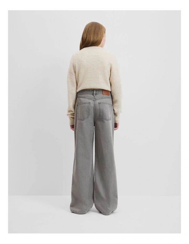 Teen Mid Rise Straight Jean in Grey image 4