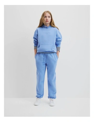Teen Australian Cotton Logo Embroidered Sweat Pant in Sky Blue
